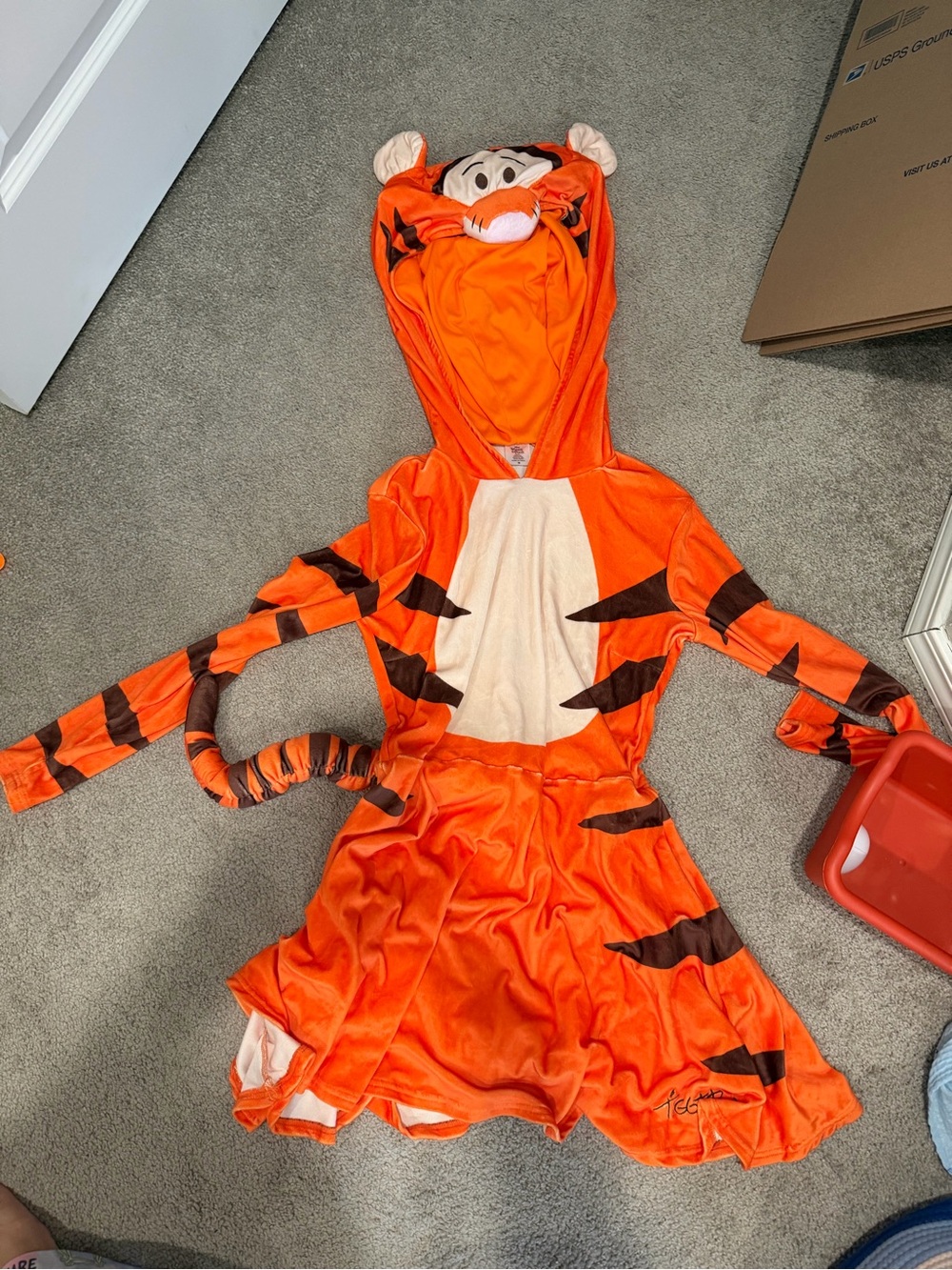 Tigger Orange Womens Hooded Costume Dress